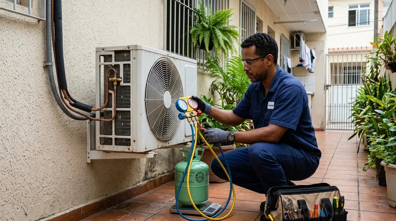 Instalação da condensadora em Maceió‑AL